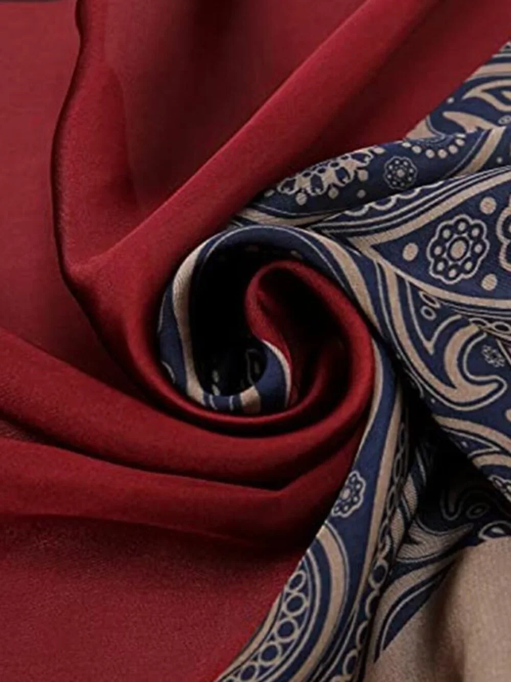 Women Head Hair Scarf Like Satin Silk Blue & Brown Scarf Sleeping Hair Wrapping